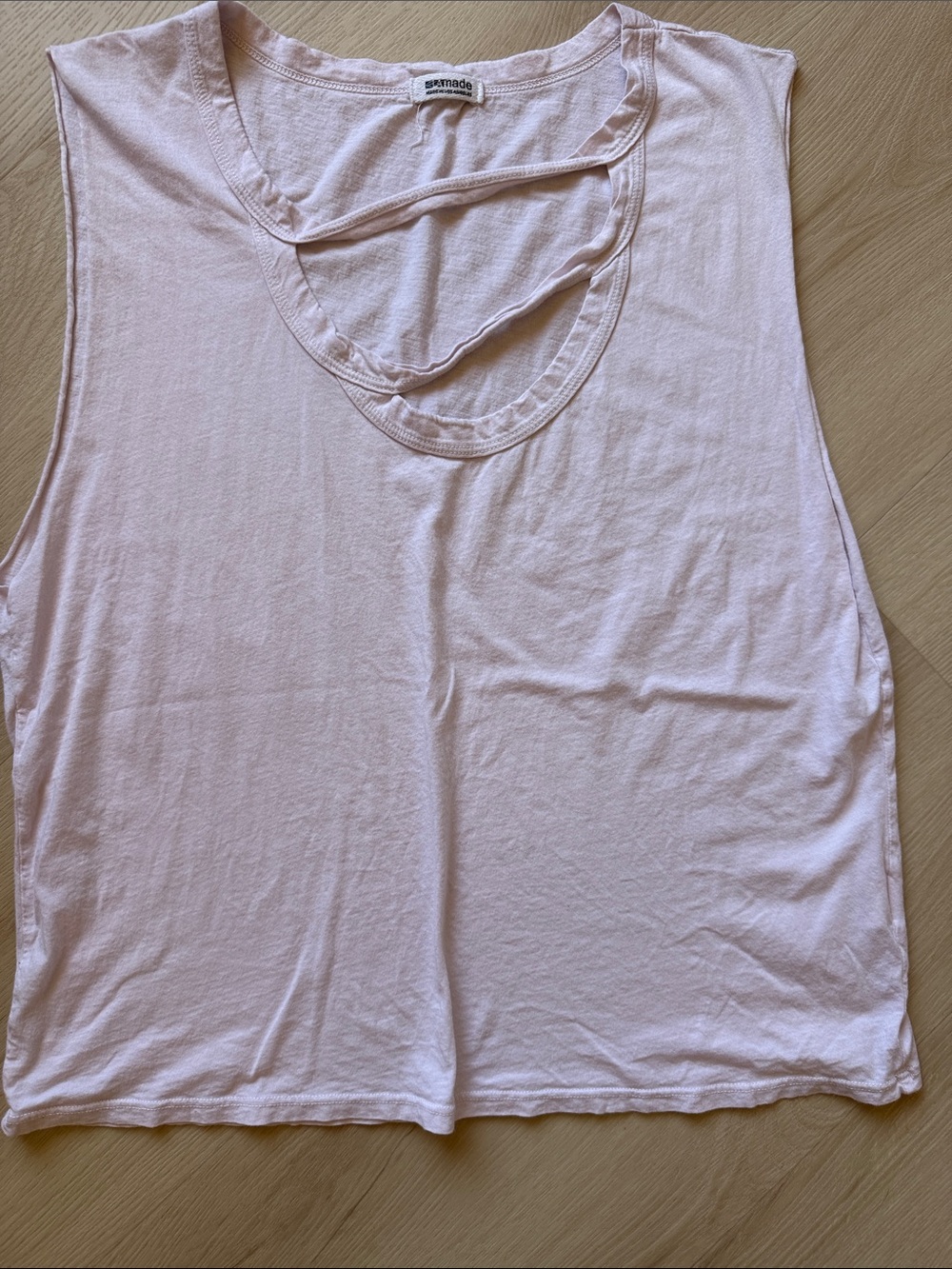 LAmade Pale Pink Layered Scoop Tank